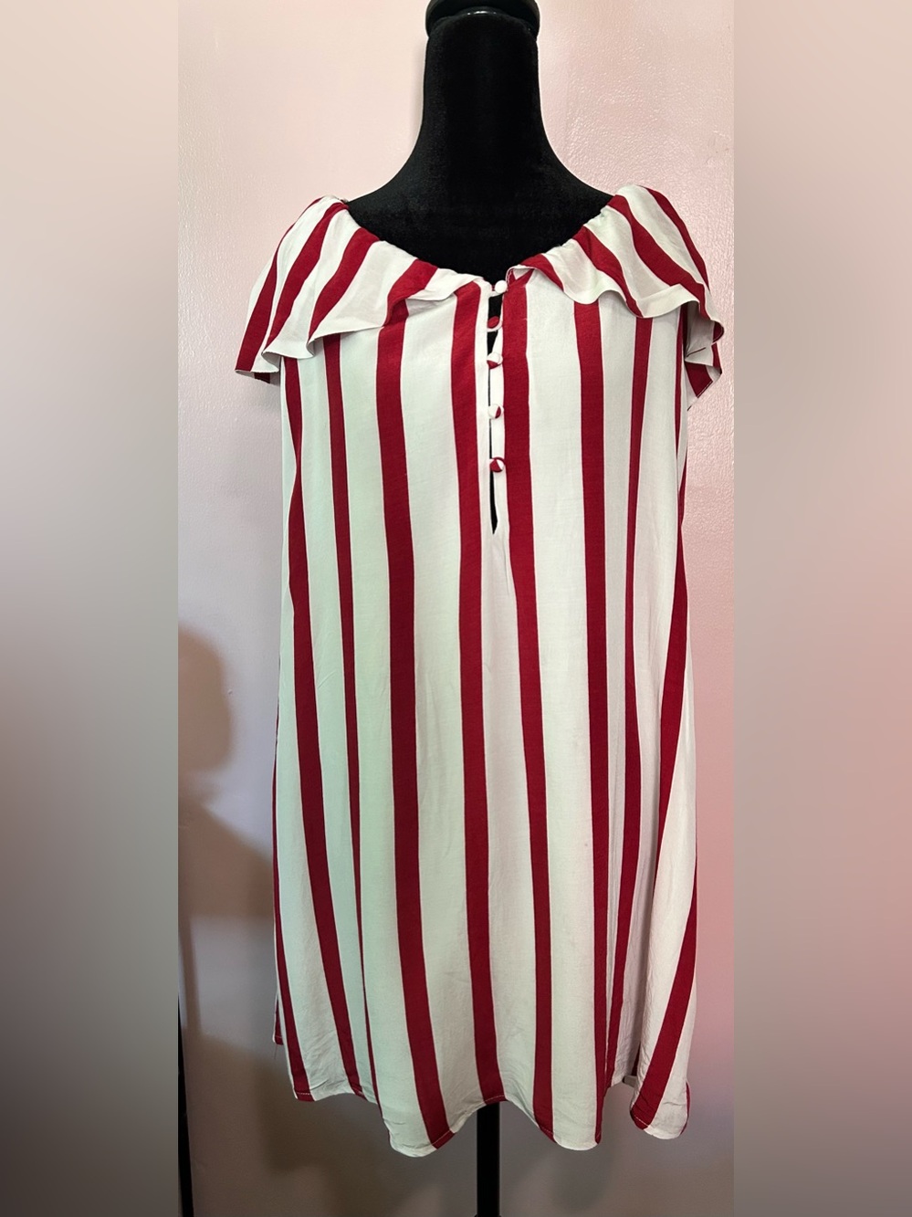 House of Harlow 1960 Red and White Striped Mini Dress
